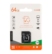 Карта Пам'яті T&G MicroSDXC 64gb UHS-3 10 Class & Adapter М'ята упаковка Колір Чорний 2020000495574 ma38945_3868995