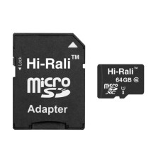 Карта Пам'яті Hi-Rali MicroSDXC 64gb UHS-1 10 Class & Adapter Колір Чорний 1931472583809