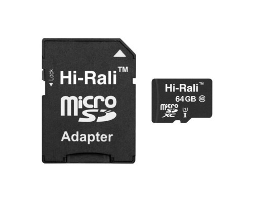 Карта Пам'яті Hi-Rali MicroSDXC 64gb UHS-1 10 Class & Adapter Колір Чорний