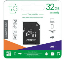 Карта Пам'яті T&G MicroSDHC 32gb UHS-1 10 Class & Adapter Колір Чорний 4711472587758