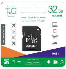 Карта Пам'яті T&G MicroSDHC 32gb UHS-1 10 Class & Adapter Колір Чорний 4711472587758