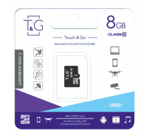 Карта Пам'яті T&G MicroSDHC 8gb UHS-1 10 Class Колір Чорний 4711472587840