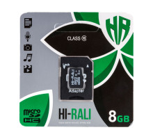 Карта Пам'яті Hi-Rali MicroSDHC 8gb UHS-1 10 Class & Adapter Колір Чорний 1931472587012