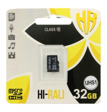 Карта Пам'яті Hi-Rali MicroSDHC 32gb UHS-1 10 Class Колір Чорний