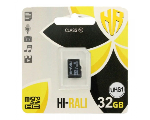 Карта Пам'яті Hi-Rali MicroSDHC 32gb UHS-1 10 Class Колір Чорний 4711472587512