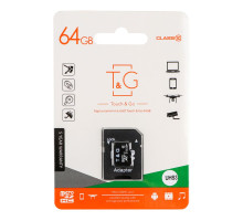 Карта Пам'яті T&G MicroSDXC 64gb UHS-3 10 Class & Adapter Колір Чорний 4711472588212