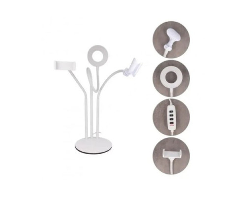 Кільцева лампа XO BGD006/LS-90-6 3.5-inch disc base single head 3 in 1 Біла mag-692068086876657298