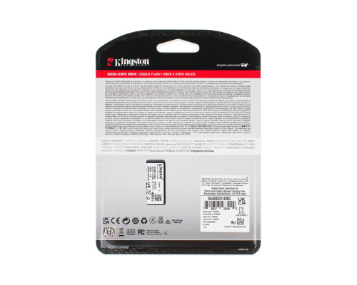 Жорсткий диск 2.5 SSD 480Gb Kingston SSDNow A400 Series, SA400S37/480G (2Ch), TLC, SATA-III 6Gb/s Rev3.0, зап/чит. - 450/500мб/с NBB-67147