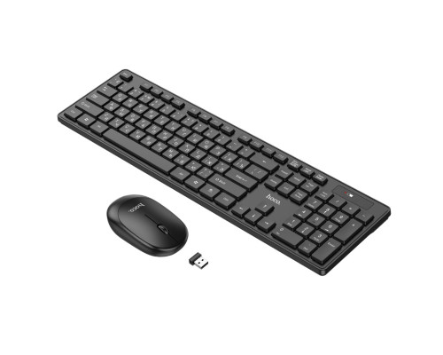 Клавіатура+миша HOCO GM17 Wireless business keyboard and mouse set(Russian Version) Black