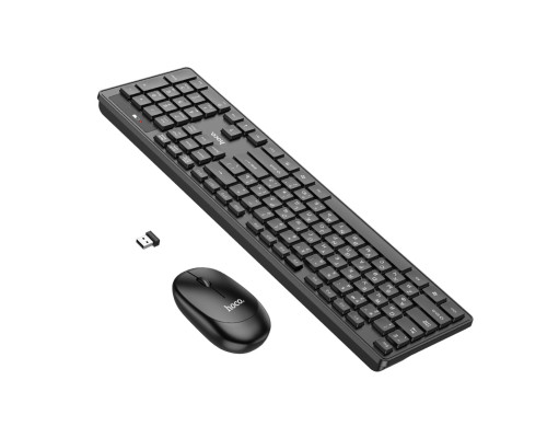 Клавіатура+миша HOCO GM17 Wireless business keyboard and mouse set(Russian Version) Black