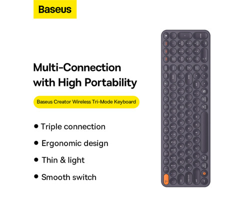 Клавіатура Baseus K01B Wireless Tri-Mode Keyboard Frosted Gray (B00955504833-00)