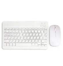 Бездротова клавіатура RGB (UKR) + Мишка Bluetooth+2.4G АКБ ( Комплект 2в1) White mag-2000001658666146491