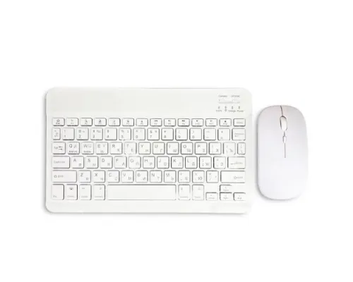Бездротова клавіатура RGB (UKR) + Мишка Bluetooth+2.4G АКБ ( Комплект 2в1) White mag-2000001658666146491