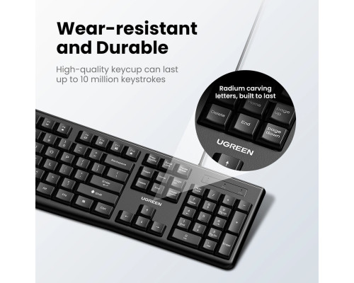 Комплект з  маніпулятора миші та клавіатури UGREEN Wired Keyboard and Mouse Combo