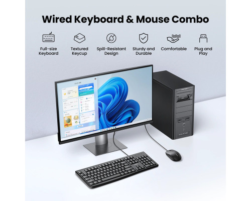 Комплект з  маніпулятора миші та клавіатури UGREEN Wired Keyboard and Mouse Combo