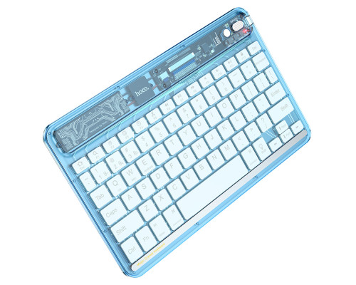 Клавіатура HOCO S55 Transparent Discovery edition wireless BT keyboard(English version) Ice Blue Mist