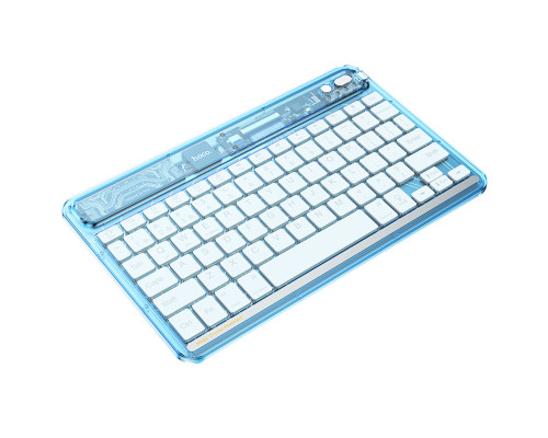 Клавіатура HOCO S55 Transparent Discovery edition wireless BT keyboard(English version) Ice Blue Mist