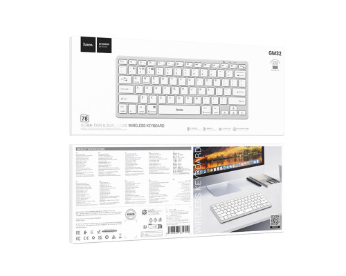 Клавіатура HOCO GM32 Wisdom wireless dual-mode keyboard(english version) Silver