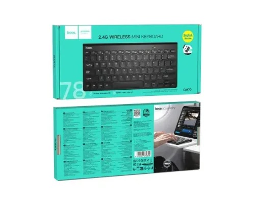 Бездротова клавіатура HOCO GM70 Dragon 2.4G wireless mini keyboard(russian version) Чорний mag-6942007670616151861