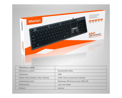 Клавіатура дротова MeeTion K841 black PLS-00-00140747