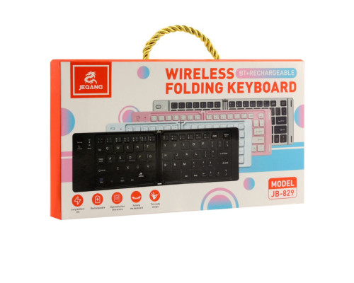 Клавіатура бездротова JEQANG JB-829 Foldable Bluetooth М'ята упаковка Колір Чорний 2020000477686 ma37723_3664392