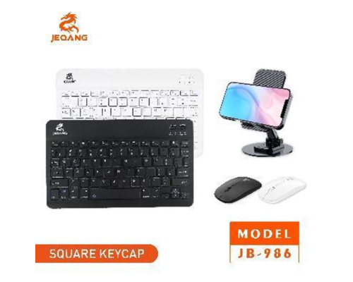 Бездротова Клавіатура і Миша JEQANG JB-986 BT keyboard+mouse+bracket Колір Чорний 2020000411918