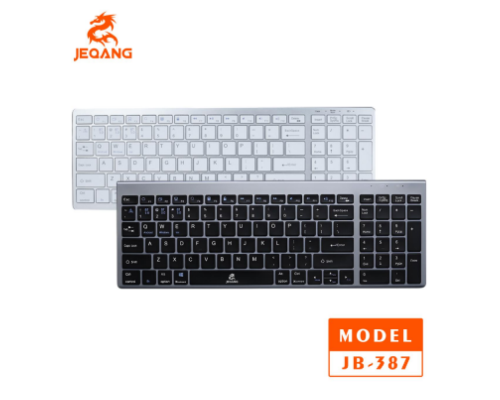 Клавіатура бездротова JJEQANG JB-387 (2.4G) bluetooth dual-mode charging Колір Сірий 2020000478997 ma37674_3663804