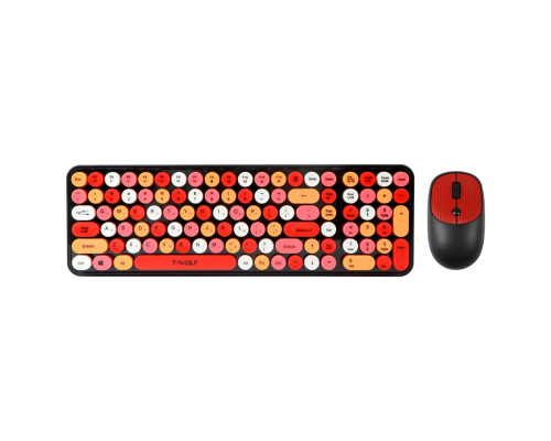 Бездротова Клавіатура і Миша TWolf TF350 Colorful Образец Чорний/Червоний ma33648_3210183