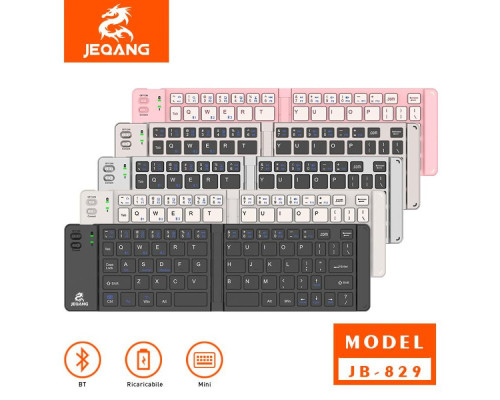Клавіатура бездротова JEQANG JB-829 Foldable Bluetooth Колір Чорний 2020000457534 ma35640_3534258