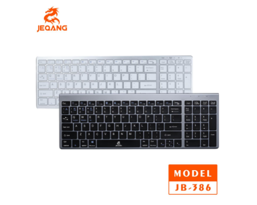 Клавіатура бездротова JJEQANG JB-386 bluetooth keyboard Колір Сталевий 2020000480587 ma37673_3668109