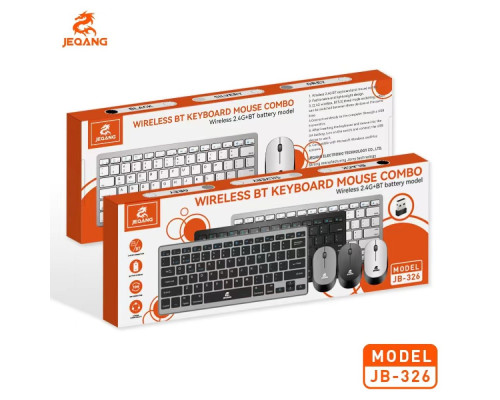 Бездротова Клавіатура і Миша JEQANG JB-326 dual-mode, battery Колір Сірий 6906879813267 ma36840_3609342