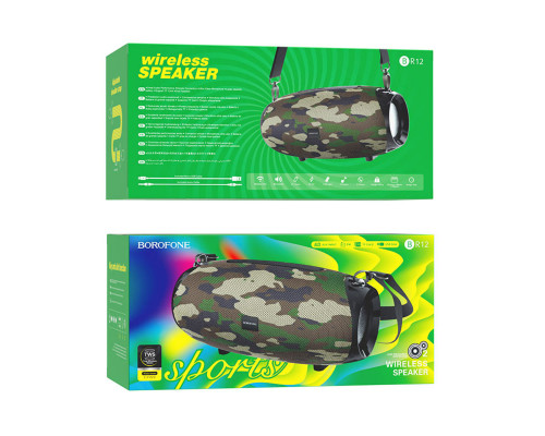 Портативна колонка BOROFONE BR12 Amplio sports wireless speaker Camouflage Green