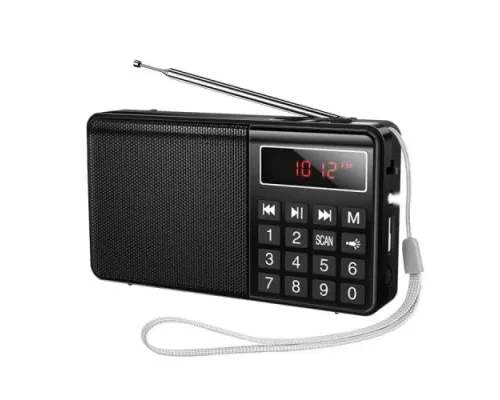 Портативне радіо HOCO HI50 Portable radio black mag-6942007664202152325