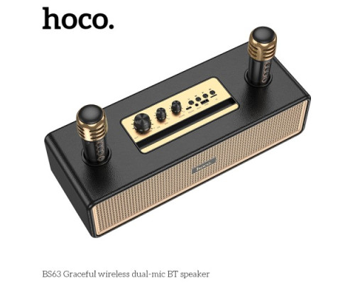 Акустична система HOCO BS63 Graceful wireless dual-mic BT speaker Black mag-6942007634458143489