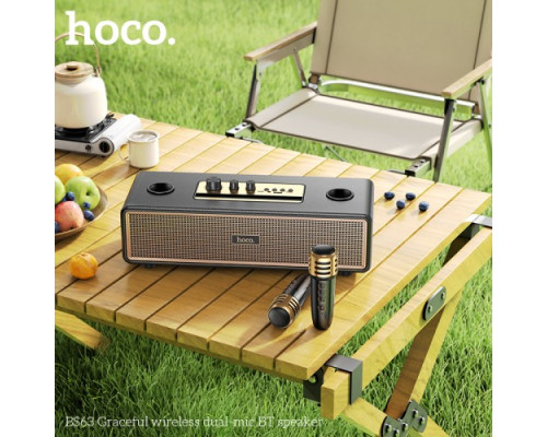 Акустична система HOCO BS63 Graceful wireless dual-mic BT speaker Black mag-6942007634458143489