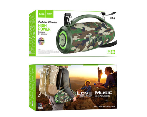 Портативна колонка HOCO HA4 Surge outdoor BT speaker Camouflage Green