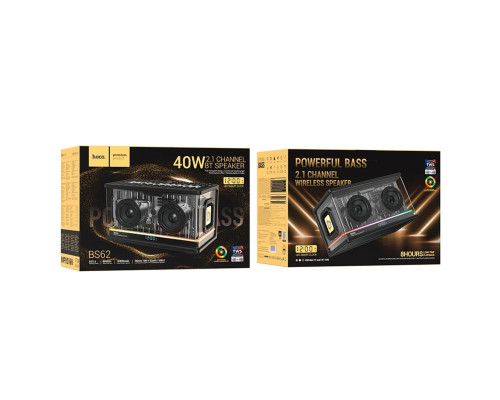 Портативна колонка HOCO BS62 Flash cold energy 2.1 desktop BT speaker Black (6942007629836)