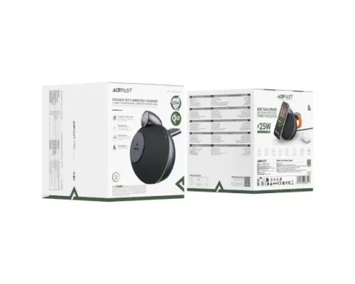 Акустична система ACEFAST K10 Air speaker with wireless charger 20W Metal grey mag-6974316286417153826