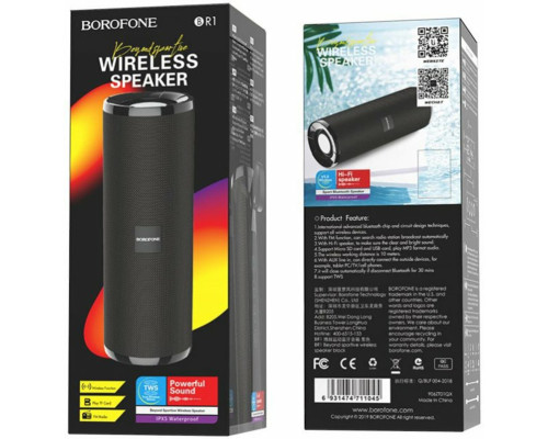 Портативна колонка BOROFONE BR1 Beyond sportive wireless speaker Black