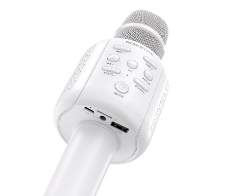 Портативна колонка BOROFONE BF1 Rhyme karaoke microphone White