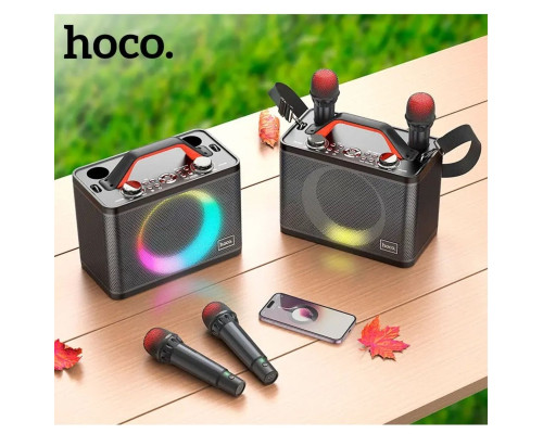 Портативна колонка HOCO BS57 Jenny dual mic wireless karaoke BT speaker Black