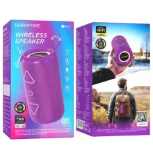 Акустична система BOROFONE BR37 Noble sports BT speaker фіолетова mag-6941991107191152220