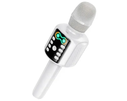 Караоке-мікрофон HOCO L24 Shine karaoke microphone White mag-6942007673778153138