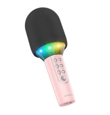 Портативна колонка BOROFONE BFK2 Elf karaoke microphone Pink