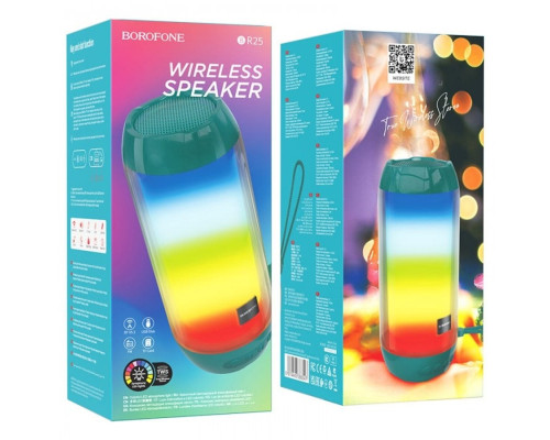 Портативна колонка BOROFONE BR25 Crazy sound colorful luminous BT speaker Peacock Blue