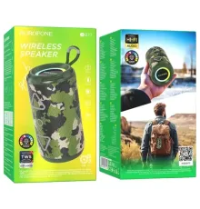 Акустична система BOROFONE BR37 Noble sports BT speaker зелений камуфляж mag-6941991107214152221