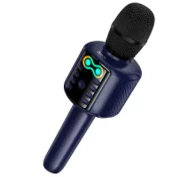 Караоке-мікрофон HOCO L24 Shine karaoke microphone Blue mag-6942007673785153139