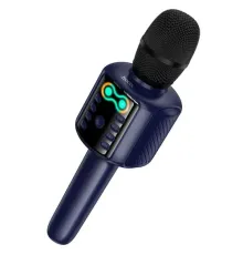 Караоке-мікрофон HOCO L24 Shine karaoke microphone Blue mag-6942007673785153139
