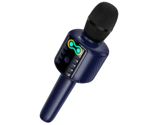 Караоке-мікрофон HOCO L24 Shine karaoke microphone Blue mag-6942007673785153139