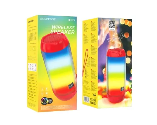 Акустична система BOROFONE BR25 Crazy sound colorful luminous червона mag-6974443386516145029